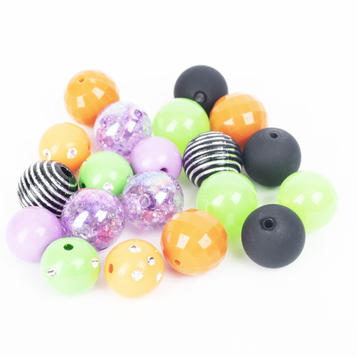 CousinDIY Bubblegum Bead 20mm 20/Pkg-Halloween Mix - 40002173