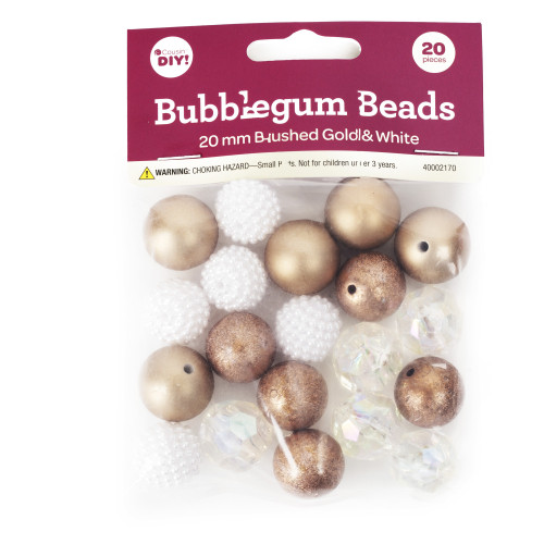3 Pack CousinDIY Bubblegum Bead 20mm 20/Pkg-Brushed Gold 40002170 - 191648126433