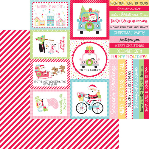 25 Pack Candy Cane Lane Double-Sided Cardstock 12"X12"-Peppermint Place LANE12-7933 - 842715079335