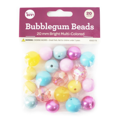 CousinDIY Bubblegum Bead 20mm 20/Pkg-Bright Multi 40002176 - 191648126495