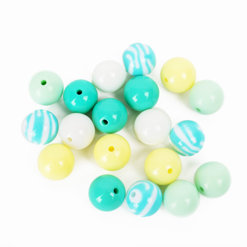 3 Pack - CousinDIY Bubblegum Bead 20mm 20/Pkg-Yellow Green Mix - 40002164