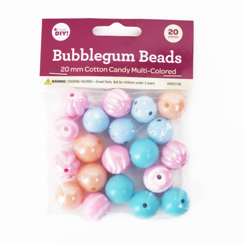 3 Pack CousinDIY Bubblegum Bead 20mm 20/Pkg-Cotton Candy 40002166 - 191648126396