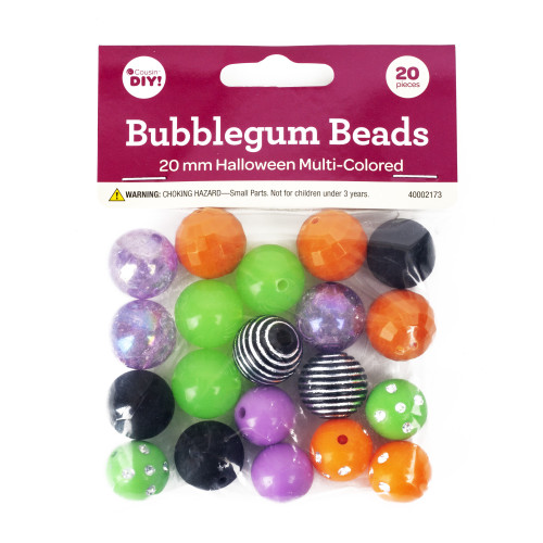 3 Pack CousinDIY Bubblegum Bead 20mm 20/Pkg-Halloween Mix 40002173 - 191648126457