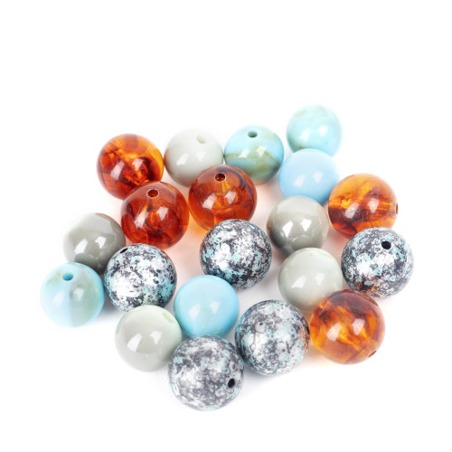 3 Pack - CousinDIY Bubblegum Bead 20mm 20/Pkg-Turquoise Brown Speckled - 40002178