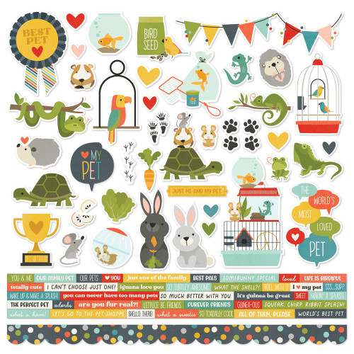 4 Pack Pet Shoppe Cardstock Stickers 12"X12"-Combo PET19201 - 810079988976