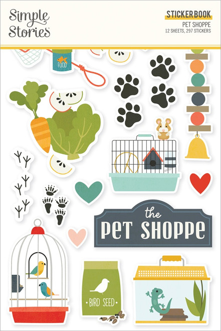 2 Pack Simple Stories Sticker Book 12/Sheets-Pet Shoppe, 297/Pkg PET19210 - 810079989157