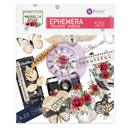 3 Pack Magnolia Rouge Cardstock Ephemera 52/Pkg-Icons W/Foil Detail P658243 - 655350658243