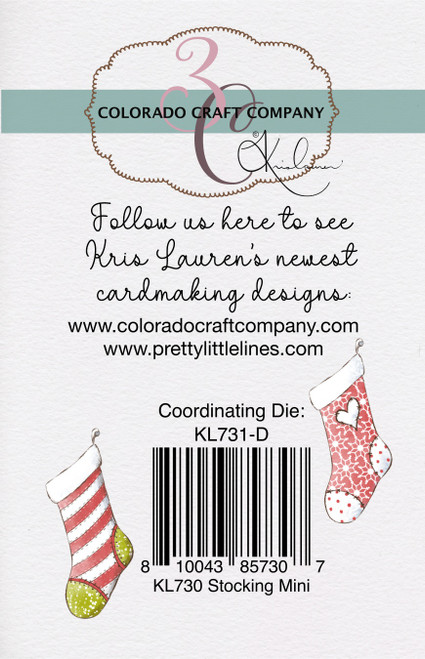 3 Pack Colorado Craft Company Clear Stamps 2"X3"-Stocking Mini-By Kris Lauren C3KL730