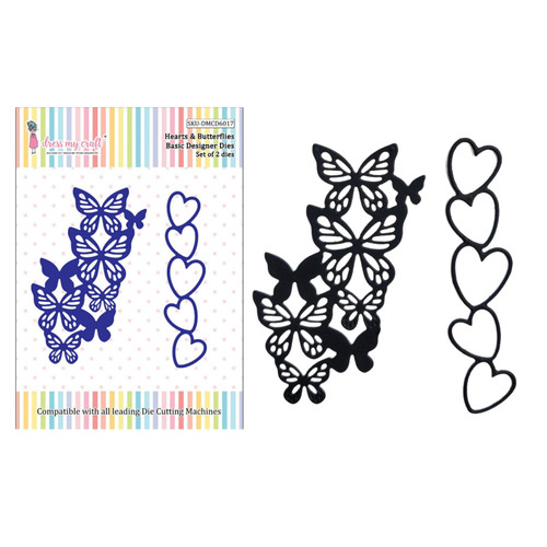 Dress My Craft Basic Designer Dies-Hearts & Butterflies DMCD6017