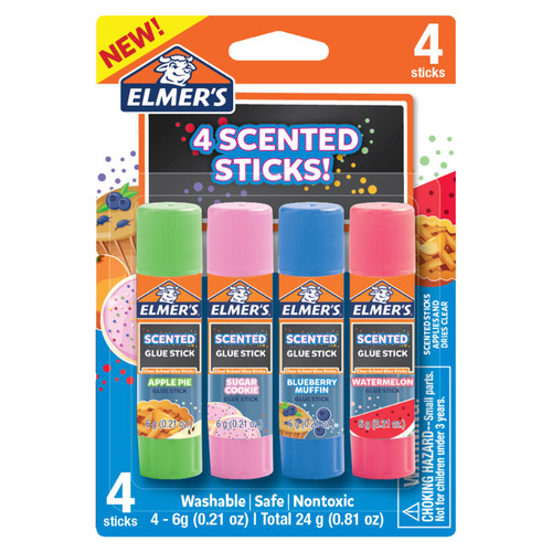 Elmer's Scented Glue Sticks 4/Pkg-Assorted Scents - E2142958 - 026000191685