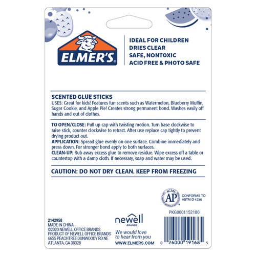 Elmer's Scented Glue Sticks 4/Pkg-Assorted Scents E2142958