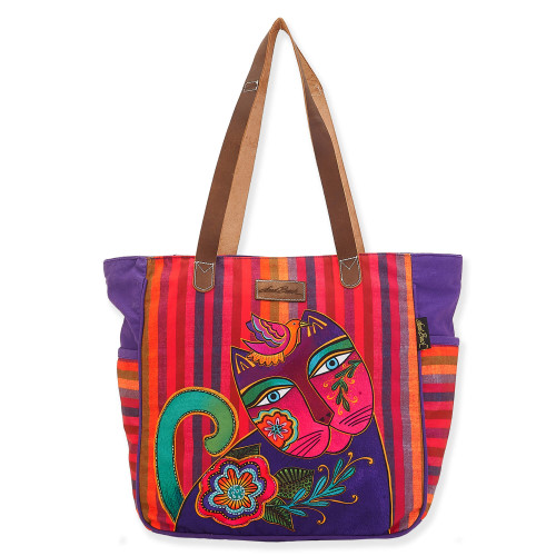 Laurel Burch Shoulder Tote Zipper Top 18"X6"X14"-Elena LB8290 - 651462229197