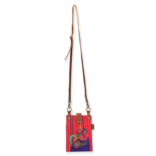 Laurel Burch Crossbody Tote Zipper Top 5.5"X7"-Elena LB8293 - 651462229227