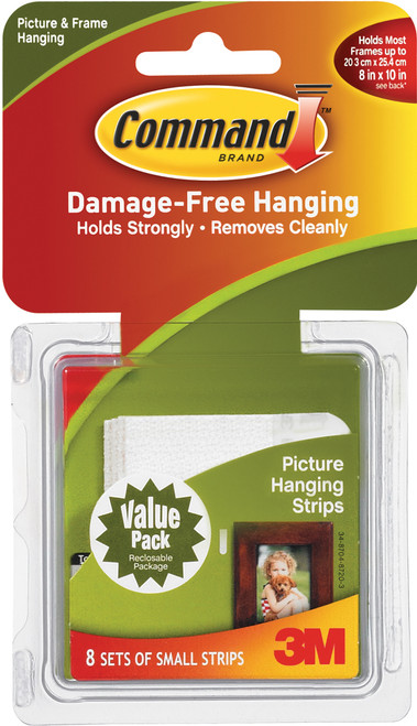 2 Pack Command Small Picture Hanging Strips-White 8 Sets/Pkg -17205 - 051131949287