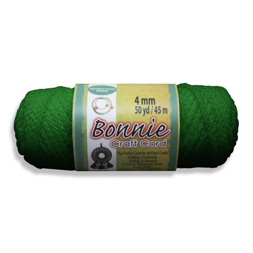 Pepperell Bonnie Macrame Craft Cord 4mmX50yd-Kelly - BB4-50-029 - 725879640293
