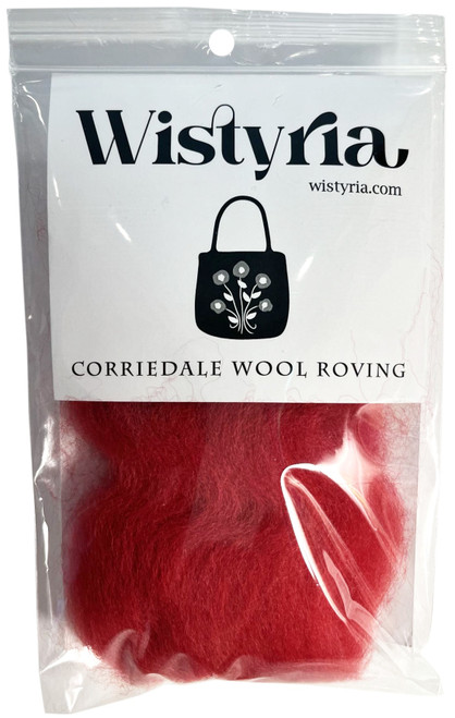 Wistyria Editions Wool Roving 12" .22oz-Red -R-W828R - 893812001323