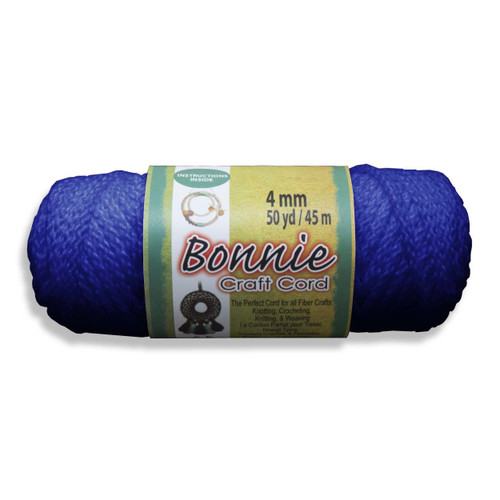 Pepperell Bonnie Macrame Craft Cord 4mmX50yd-Royal - BB4-50-037 - 725879640378