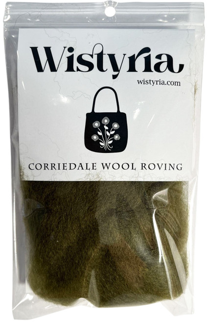 Wistyria Editions Wool Roving 12" .22oz-Olive -R-W832R - 893812001354