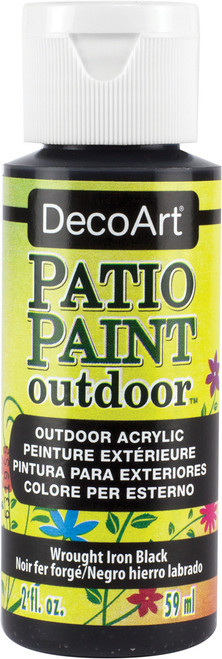 6 Pack DecoArt Patio Paint 2oz-Wrought Iron Black -DCP-21 - 016455698532