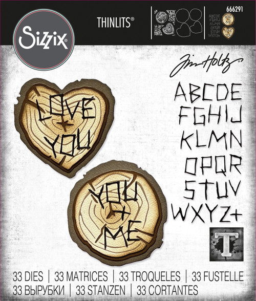 Sizzix Thinlits Dies By Tim Holtz 33/Pkg-Wood Slice 666291 - 630454285069