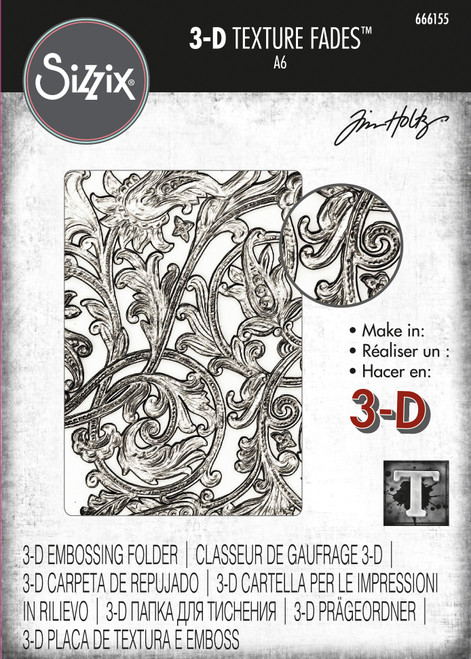 Sizzix 3D Texture Fades Embossing Folder By Tim Holtz-Entangled 666155 - 630454283553