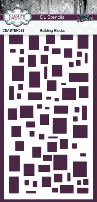 3 Pack Creative Expressions DL Stencil 4"X8" By Andy Skinner-Building Blocks CEAST022 - 5055305977163
