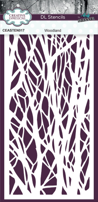 3 Pack Creative Expressions DL Stencil 4"X8" By Andy Skinner-Woodland CEAST017 - 5055305977118
