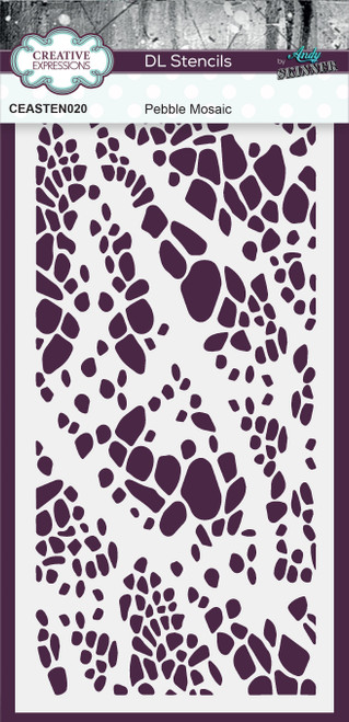 Creative Expressions DL Stencil 4"X8" By Andy Skinner-Pebble Mosaic CEAST020 - 5055305977149