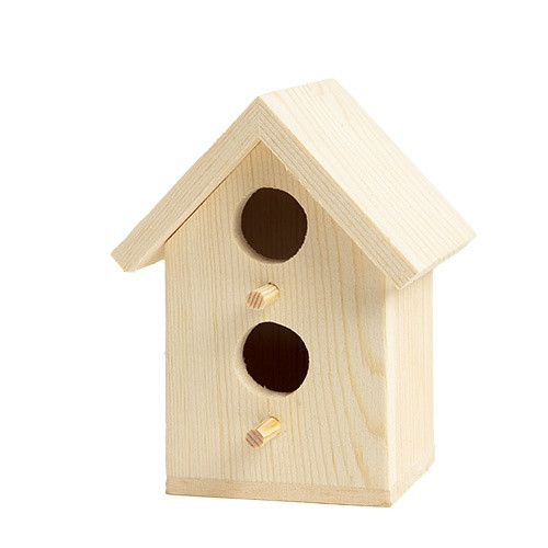 CousinDIY Unfinished Wood Birdhouse 3.25"x2.75"x4"-Double Hole 20327435 - 754246275318