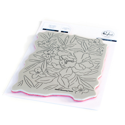 Pinkfresh Studio Cling Rubber Background Stamp A2-Blooming Peony - PF182222 - 736952878014