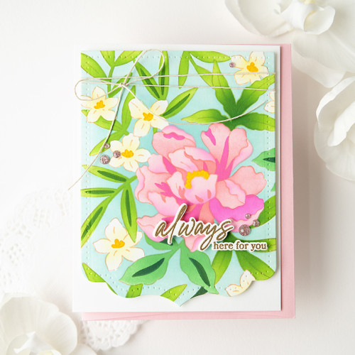 Pinkfresh Studio Stencils 4.25"X5.25" 7/Pkg-Blooming Peony Layering PF182322