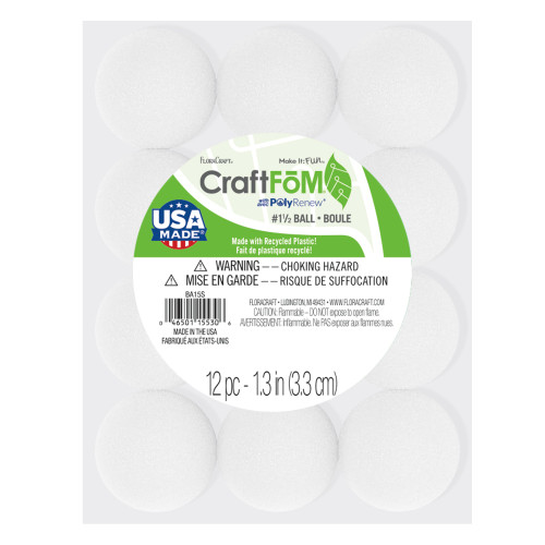 FloraCraft CraftFoM Ball 12/Pkg-1.3" - BA15S - 046501155306