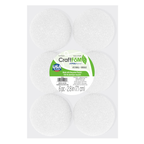 FloraCraft CraftFoM Ball 6/Pkg-2.8" - BA3S - 046501155603