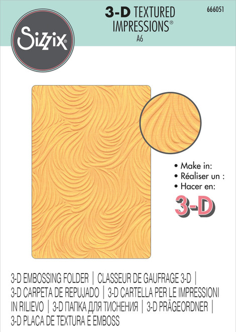 Sizzix 3D Textured Impressions-Flowing Waves 666051 - 630454282594