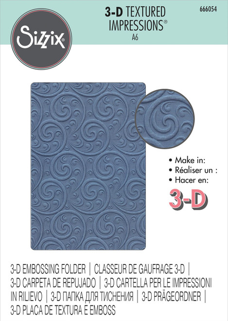 Sizzix 3D Textured Impressions-Ornamental Spiral 666054 - 630454282624