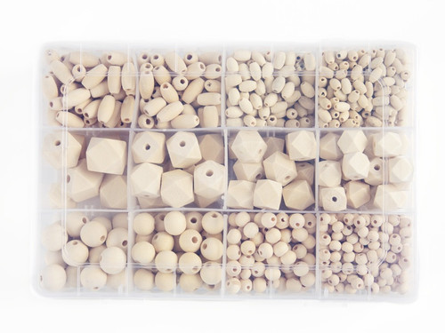 CousinDIY Unfinished Wood Beads 961/Pkg-Assorted - 40001235 - 191648105568