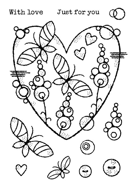 Woodware Clear Stamp 4"X6"-Singles Butterfly Heart FRS965