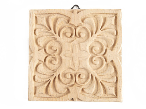 3 Pack - CousinDIY Paintable Wood Medallian 4"x4"-Palm Square - 20327708 - 754246277084