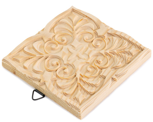 3 Pack - CousinDIY Paintable Wood Medallian 4"x4"-Palm Square - 20327708