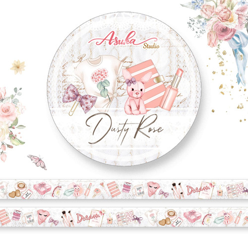 Asuka Studio Washi Tape 15mmX5m-Dusty Rose #2 - MP-61124 - 4582248611249
