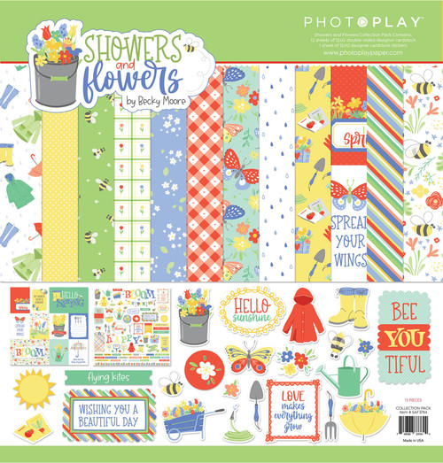 PhotoPlay Collection Pack 12"X12"-Showers & Flowers - PSAF3784 - 709388337844