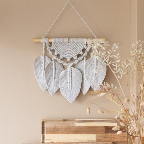 Hoooked Macrame Kit W/Spesso Yarn-Wall Hanging Faros - Biscuit - PAK27430