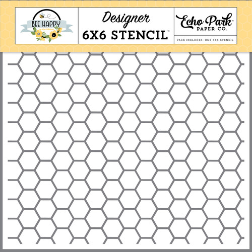 Echo Park Stencil 6"X6"-Beehive Hexagon, Bee Happy BH319035 - 691835188515