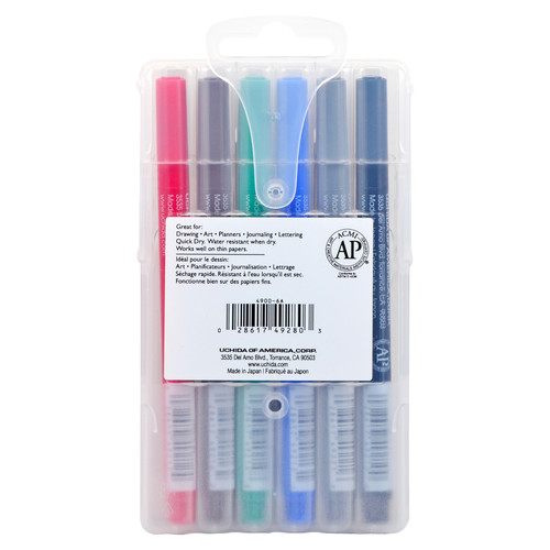 Uchida Le Pen Pigmented Set 6/Pkg-Primary - U49006A Uchida Le Pen Pigmented Set 6/Pkg-Primary - U49006A