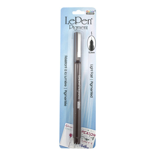 Uchida Le Pen Pigmented Pen 0.3mm Fine Tip Open Stock-Brown U4900S-6 - 028617492162