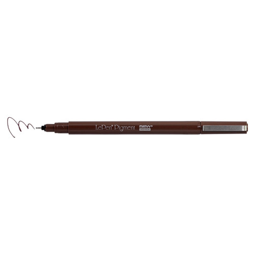 Uchida Le Pen Pigmented Pen 0.3mm Fine Tip Open Stock-Brown U4900S-6