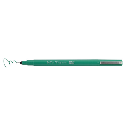 Uchida Le Pen Pigmented Pen 0.3mm Fine Tip Open Stock-Green U4900S-4