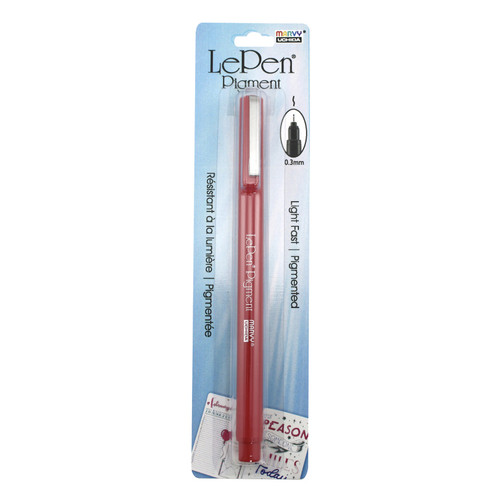 Uchida Le Pen Pigmented Pen 0.3mm Fine Tip Open Stock-Red U4900S-2 - 028617492124