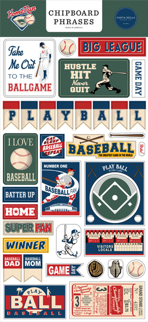 Home Run Chipboard 6"X13"-Phrases HR313022 - 793888119093