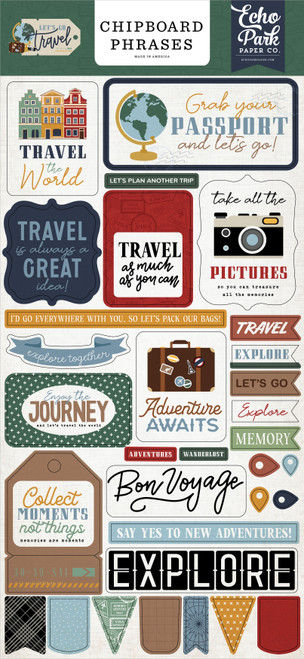 Let's Go Travel Chipboard 6"X13"-Phrases GT310022 - 793888117396